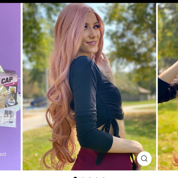 NWT Lunatics Fabulous Hippi Boho Style Rose Gold Wig , Discontinued - Picture 5 of 16